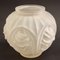 Vintage Art Deco French Etched Glass Geomtric Rose Motif Vase, 1930s 3