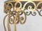 French Golden Wrought Iron Mirror Top Table, 1950s, Image 6