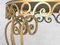 Tavolo a specchio in ferro battuto dorato, Francia, anni '50, Immagine 6