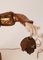 Antike französische Jugendstil Tischlampe aus Gusseisen und Porzellan 6