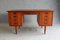 Modernist Danish Teak Desk with 9 Drawers 1