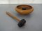 Vintage Danish Oak & Rosewood Nutcracker Bowl & Hammer Set, 1960s 7