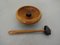 Vintage Danish Oak & Rosewood Nutcracker Bowl & Hammer Set, 1960s 1