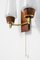 German Brass, Plastic, and Textile Sconce, 1960s, Image 4