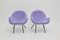 Mid-Century Brass and Lilac Mohair Cocktail Armchairs, 1950s, Set of 2 1