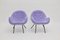 Mid-Century Brass and Lilac Mohair Cocktail Armchairs, 1950s, Set of 2, Image 1