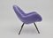 Mid-Century Brass and Lilac Mohair Cocktail Armchairs, 1950s, Set of 2, Image 6