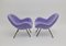 Mid-Century Brass and Lilac Mohair Cocktail Armchairs, 1950s, Set of 2, Image 5