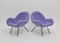 Mid-Century Brass and Lilac Mohair Cocktail Armchairs, 1950s, Set of 2 4