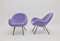 Mid-Century Brass and Lilac Mohair Cocktail Armchairs, 1950s, Set of 2 3