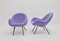 Mid-Century Brass and Lilac Mohair Cocktail Armchairs, 1950s, Set of 2, Image 3