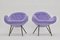 Mid-Century Brass and Lilac Mohair Cocktail Armchairs, 1950s, Set of 2 2