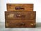 Industrial German Wood Suitcases with Leather Handles, 1930s, Set of 3, Imagen 2