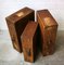 Industrial German Wood Suitcases with Leather Handles, 1930s, Set of 3, Image 11