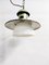 Industrial Enamel and Opaline Glass Ceiling Lamp, 1960s 8