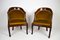 Antique French Carved Mahogany Tub Chairs, Set of 2 1