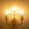 Lámparas de pared vintage plateadas de 3 luces de Emil Stejnar para Rupert Nikoll. Juego de 2, Imagen 2
