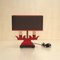 Vintage Red Lacquered Metal Table Lamp 1