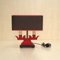 Vintage Red Lacquered Metal Table Lamp, Image 1