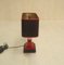 Vintage Red Lacquered Metal Table Lamp 3