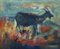 Vintage Le Chevre Öl auf Leinwand Gemälde von Joseph Pignon 10