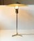 Vintage Swiss Brass & Checkered Glass Tripod Table Lamp, 1960s, Image 4