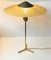 Vintage Swiss Brass & Checkered Glass Tripod Table Lamp, 1960s, Image 1