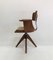 Vintage Industrial Swedish Swivel Oak Chair, 1930s 4