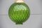 Grüne kugelförmige Hängelampe aus Muranoglas von Venini, 1950er 10