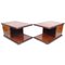 Lacquered Burr Wood Side Tables by Jean-Claude Mahey, 1970s, Set of 2 1