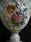 Weiße Vintage Keramikvase mit Deckel & Blumendekoration von Bassano 8