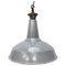 Lámpara colgante británica industrial vintage esmaltada en gris, años 50, Imagen 3