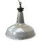 Lampe à Suspension Industrielle Vintage en Émail Gris, Royaume-Uni, 1950s 3