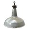 Vintage Industrial British Grey Enamel Pendant Lamp, 1950s 1