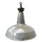 Vintage Industrial British Grey Enamel Pendant Lamp, 1950s, Image 1