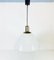 Mid-Century White Glass and Brass Pendant Lamp from Limburg, Image 1