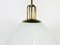 Mid-Century White Glass and Brass Pendant Lamp from Limburg 5