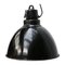 Lámpara colgante industrial vintage esmaltada en negro, años 30, Imagen 5