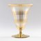 Vaso Art Deco placcato in oro e vetro di Podbira Brothers, anni '30, Immagine 5