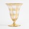 Vaso Art Deco placcato in oro e vetro di Podbira Brothers, anni '30, Immagine 1
