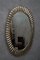Oval Murano Glass and Brass Wall Mirror, 1950s 3