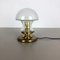 Moderne deutsche Mushroom Tischlampe aus Glas & Messing von Doria Leuchten, 1970er 1