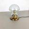 Modernist German Glass and Brass Mushroom Table Lamp from Doria Leuchten, 1970s 13