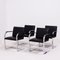 Brno Black Flat Bar Dining Chairs by Ludwig Mies van der Rohe for Knoll Inc. / Knoll International, 2000s, Set of 4 2
