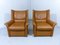 Vintage Leather Lounge Set with 2 Chairs & Ottoman, 1960s, Set of 3 5