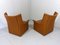 Vintage Leather Lounge Set with 2 Chairs & Ottoman, 1960s, Set of 3 8