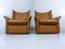 Vintage Leather Lounge Set with 2 Chairs & Ottoman, 1960s, Set of 3 23