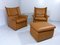 Vintage Leather Lounge Set with 2 Chairs & Ottoman, 1960s, Set of 3 4