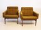 Vintage Green Fabric & Rosewood Easy Chairs by Ole Gjerløv-Knudsen & Torben Lind for France & Søn, 1960s, Set of 2 3