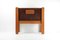 Mueble de nogal y cuero, años 70, Imagen 1